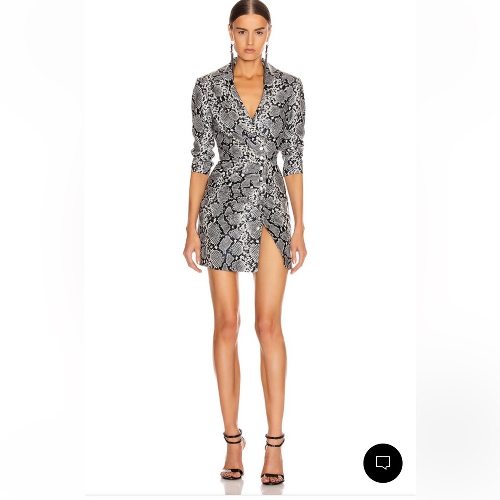 RETROFÊ Willa Genuine Leather 🐍 Snake Print Dress M
